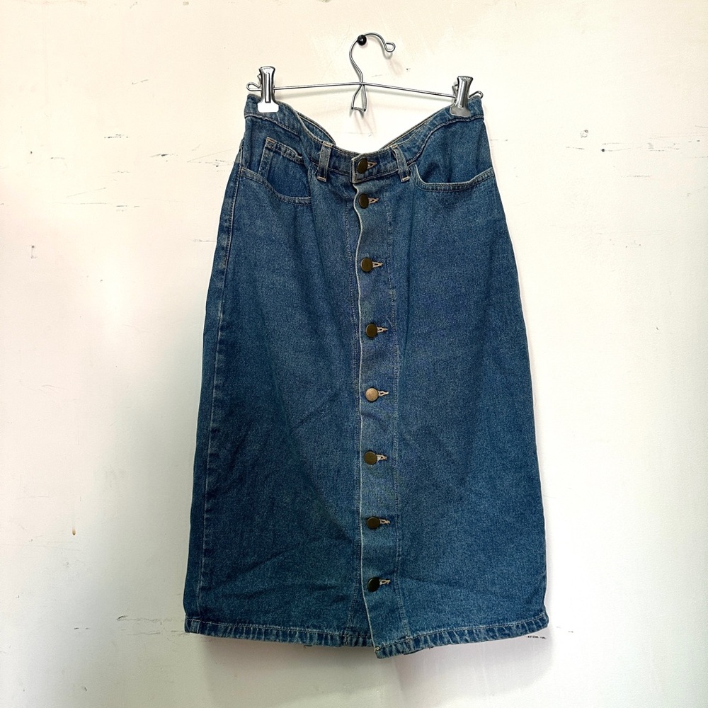 American Apparel Midi Button Skirt
